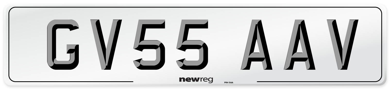 GV55 AAV Number Plate from New Reg
